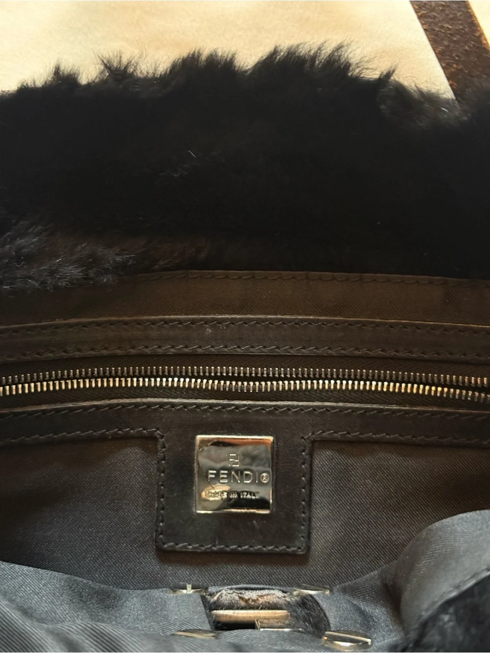FENDI | Black Small Tote Bag with Silver Logo